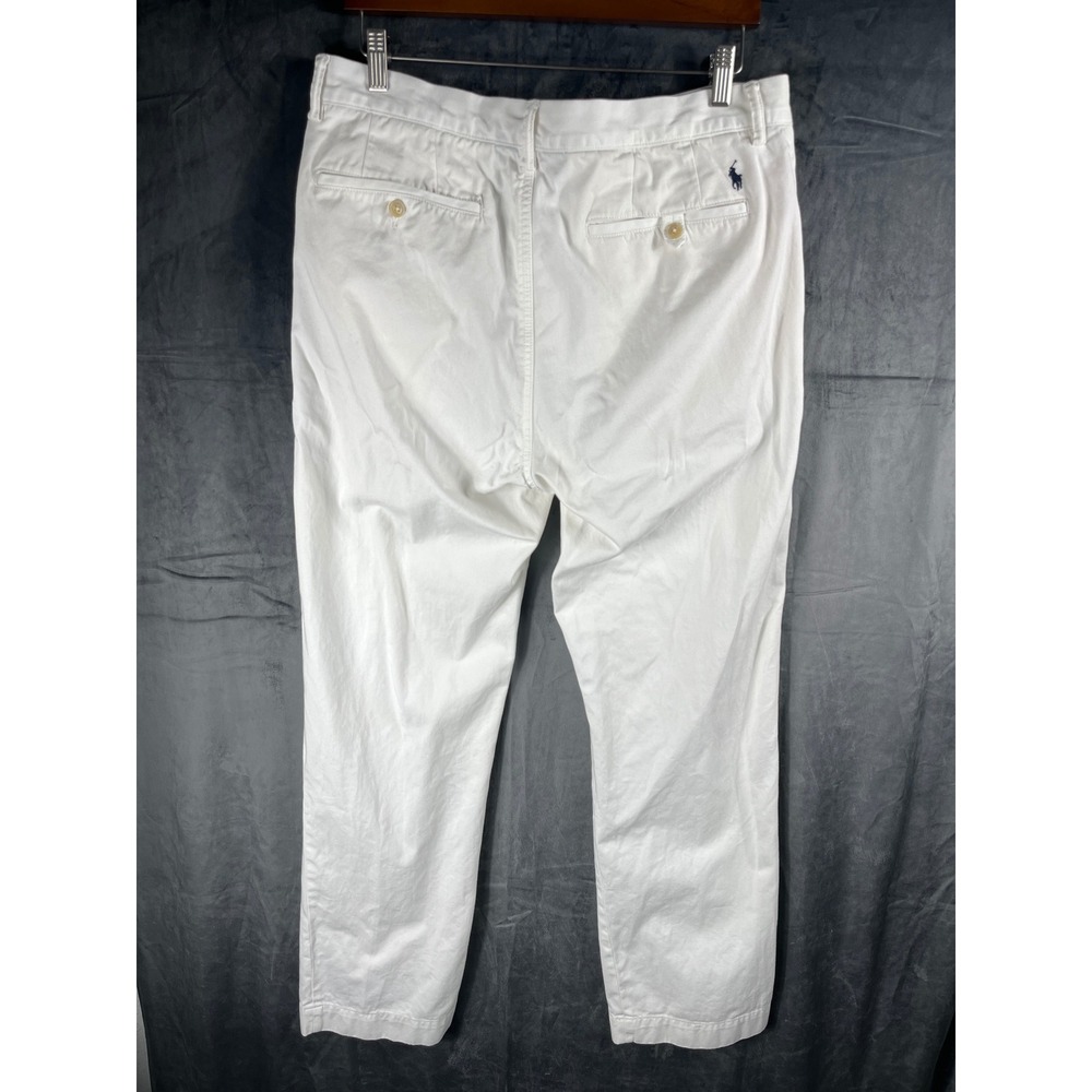 Polo Ralph Lauren Mens Chino Pants White 34/32 Classic Fit Cotton Preppy Wedding - Picture 2 of 12